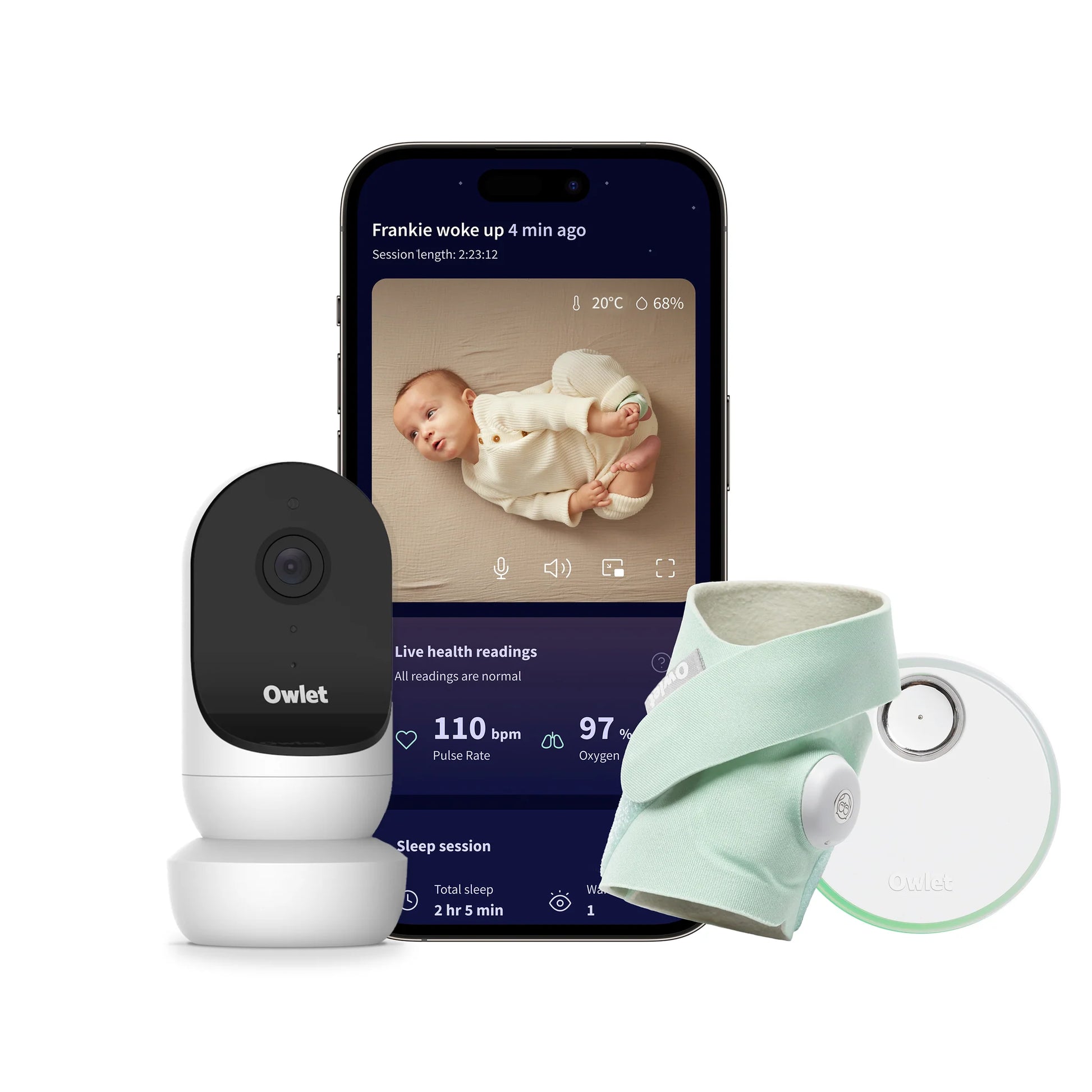 Owlet Dream Sock and Cam 2 Bundle in Mint